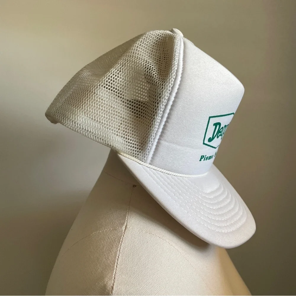 Vintage Dennys Pismo Beach White Trucker Hat SnapBack cap